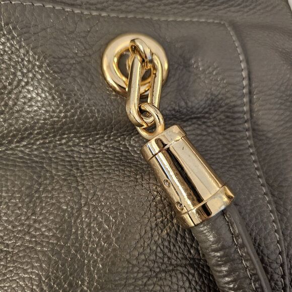 Kristen Bell for Erica Anenberg Sutton Grey Leather GoldTote Boho Bag W/dust bag - Picture 4 of 13